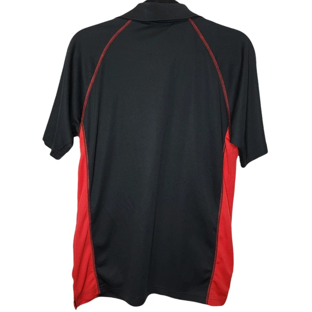 Men's ESPN Black Polo with Red Stitching Short Sleeve Size Small - Picture 3 of 4